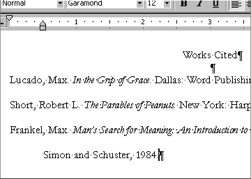 Paragraphs aligned with hanging indent